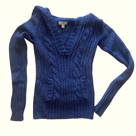 Medium SO WEAR IT DECLARE IT Navy / Indigo Sailors collar knit sweater - Picture 2 of 13